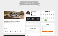 Web Flat Gui UI Kit Responsive Web Template