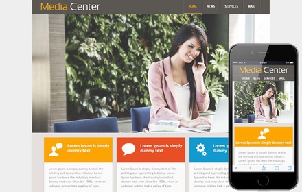 Media Center web Template and Mobile Web Template for Entertainment Category