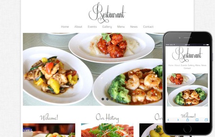 Free Floral Restaurant webtemplate and mobile webtemplate for hotels