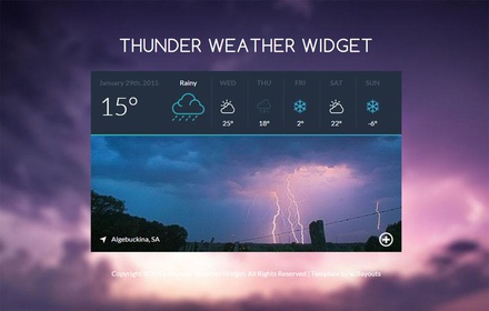 Thunder Weather Widget Responsive Template