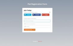 Flat Registration Form Responsive Widget Template