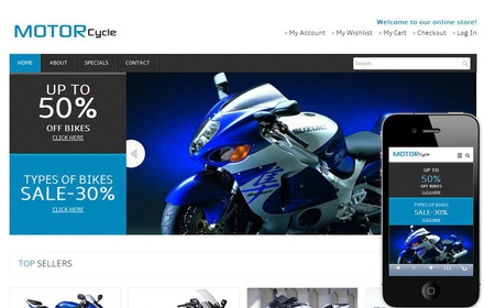 Motor Cycle automobile Mobile Website Template