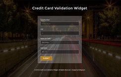 Credit Card Validation Widget Flat Responsive Widget Template