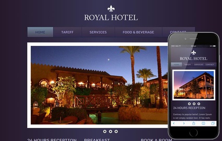 Hotel Royal WebTemplate and Mobile WebTemplate for free