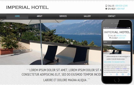 Imperial a Hotel Mobile Website Template