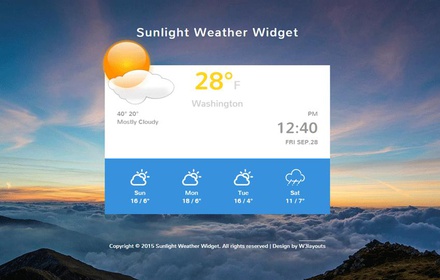 Sunlight Weather Responsive Widget Template