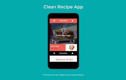 Clean Recipe  A Mobile App Flat Bootstrap Responsive Web Template