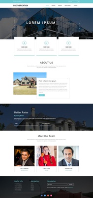 Prefabrication a Real Estate Bootstrap Responsive Web Template