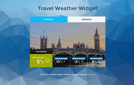 Travel Weather Widget Flat Responsive Widget Template