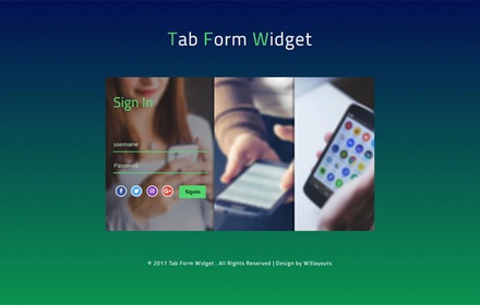 Tab Form Widget Flat Responsive Widget Template