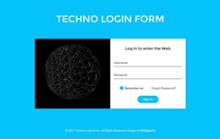 Techno Login Form a Flat Responsive Widget Template