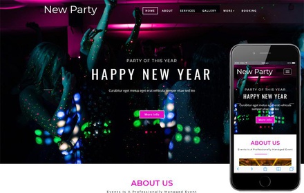 New Party Entertainment Category Bootstrap Responsive Web Template