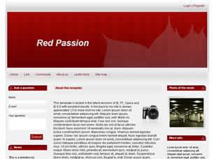 Red Passion Free CSS Template