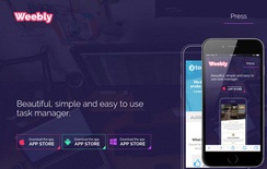 Weebly a Mobile App based Flat Bootstrap Responsive Web Template