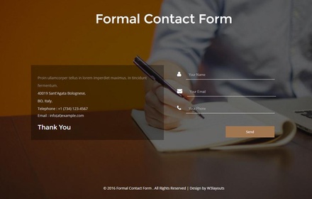 Formal Contact Form a Flat Responsive Widget Template
