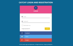 Catchy Login and Registration Flat Responsive Widget Template