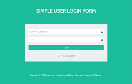 Simple User Login Form Responsive Widget Template