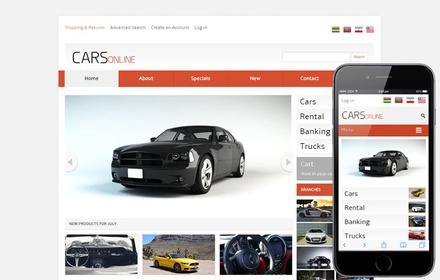 Cars Online automobile Mobile Website Template