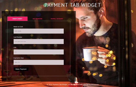 Payment Tab Widget Flat Responsive Widget Template