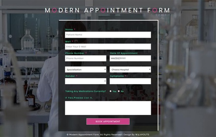 Modern Appointment Form Flat Responsive Widget Template