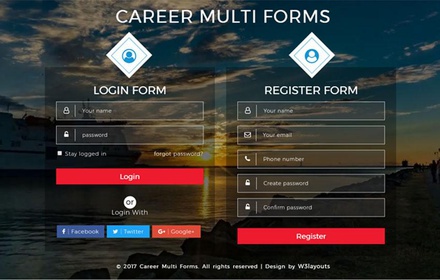 Career Multi Forms a Flat Responsive Widget Template