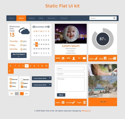 Static UI Kit a Flat Bootstrap Responsive Web Template