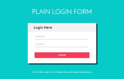 Plain Login Form a Flat Responsive Widget Template