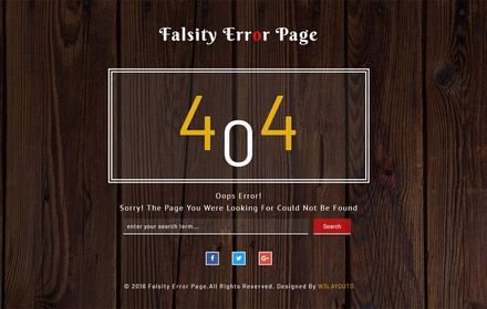 Falsity Error Page Flat Responsive Widget Template