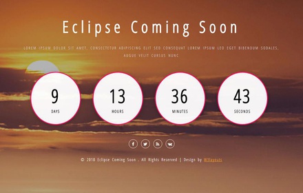 Eclipse Coming Soon Flat Responsive Widget Template