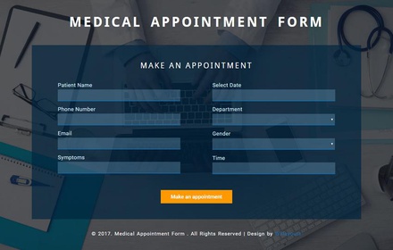 Medical Appointment Form a Flat Responsive Widget Template