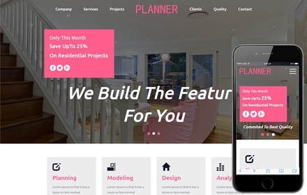 Planner An Interior Category Flat Bootstrap Responsive Web Template