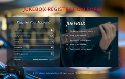 Jukebox Registration Form Flat Responsive Widget Template