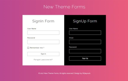 New Theme Forms a Flat Responsive Widget Template