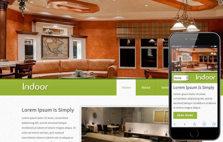 Indoor interior architects Mobile Website Template