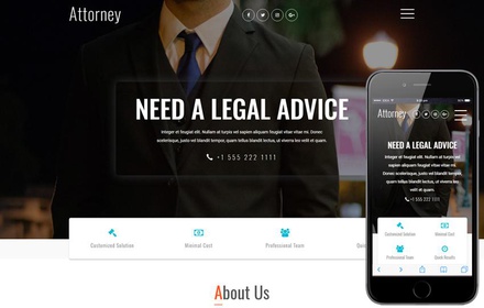 Attorney a Business Category Bootstrap Responsive Web Template