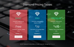 Diamond Pricing Tables a Flat Responsive Widget Template