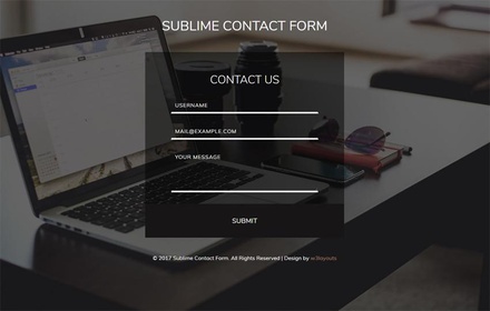 Sublime Contact Form Flat Responsive Widget Template