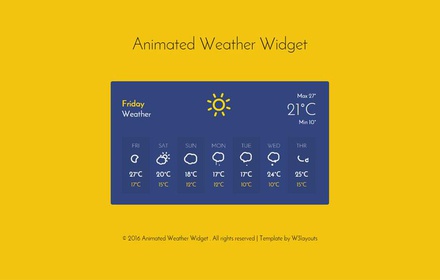 Animated Weather Widget Responsive Widget Template