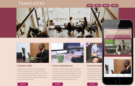 Free Templatoo web template and Mobile website for corporate companies