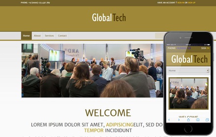 Global Tech Corporate Business Mobile Website Template