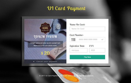 UI Card Payment Flat Responsive Widget Template