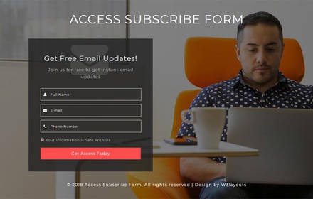 Access Subscribe Form Responsive Widget Template