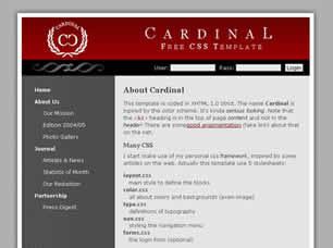 Cardinal Free CSS Template