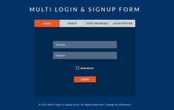 Multi Login & Signup Form A Flat Responsive Widget Template