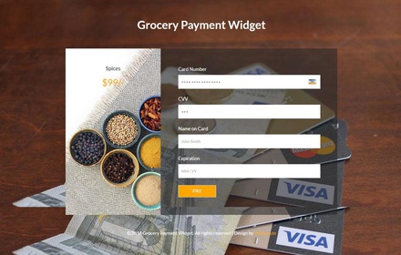 Grocery Payment Widget Flat Responsive Widget Template
