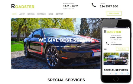 Roadster a Auto Mobile Category Flat Bootstrap Responsive Web Template