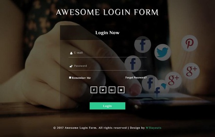 Awesome Login Form Responsive Widget Template