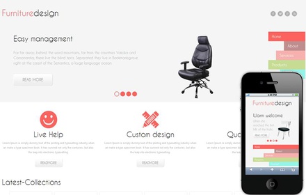 Furniture Design Mobile Website Template