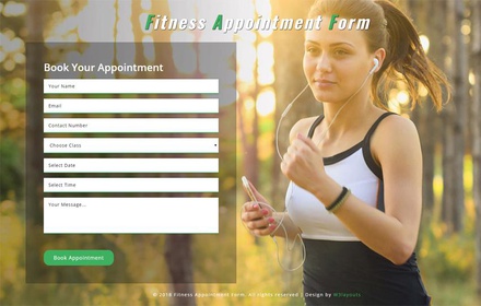 Fitness Appointment Form Responsive Widget Template