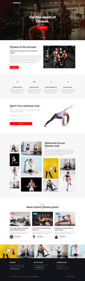 Workout a sports category website template